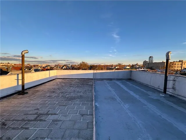 a view of a terrace with sky view