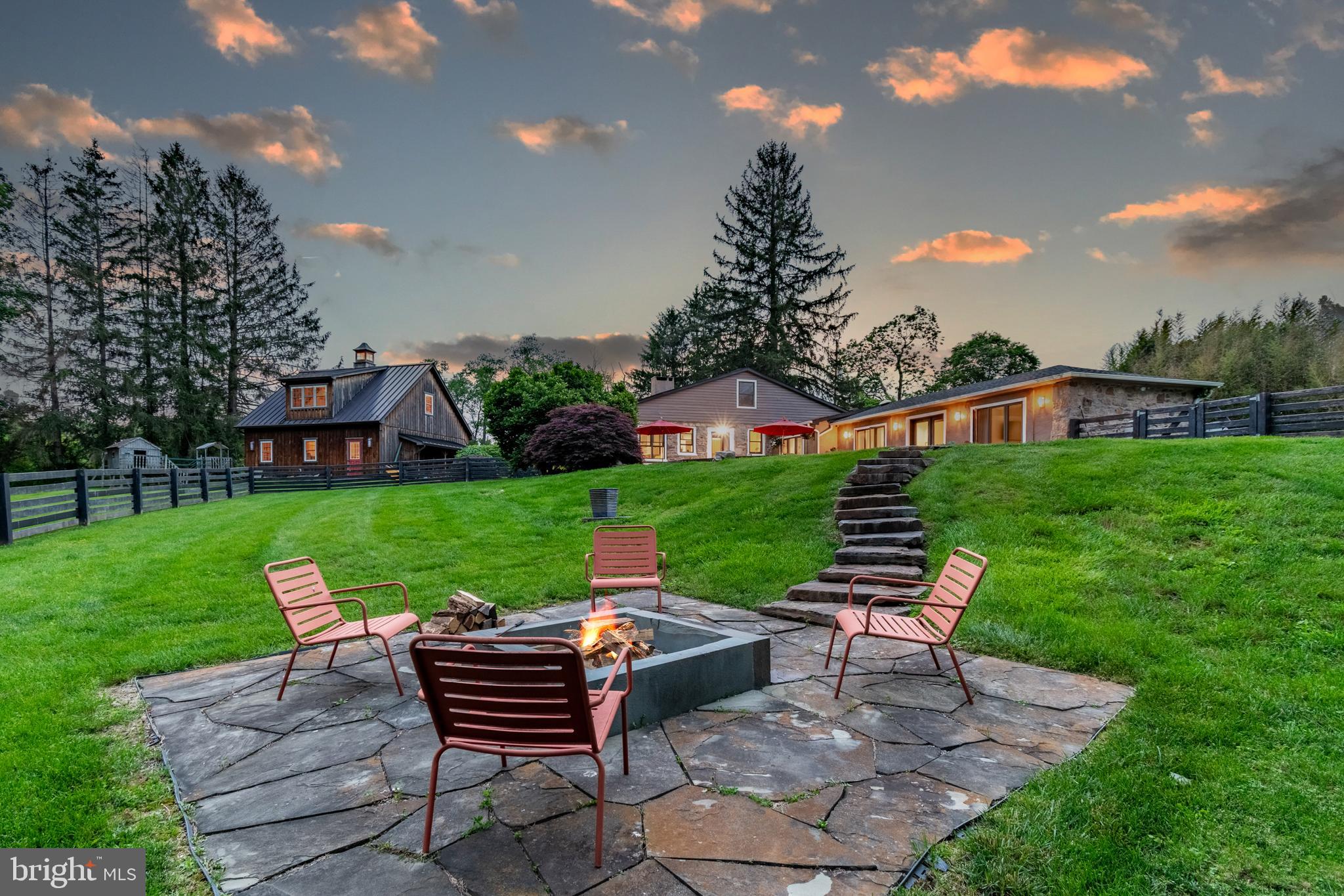 2539 Aquetong Road New Hope, PA 18938 - Photo 33 of 50 Stone Fire Pit Area