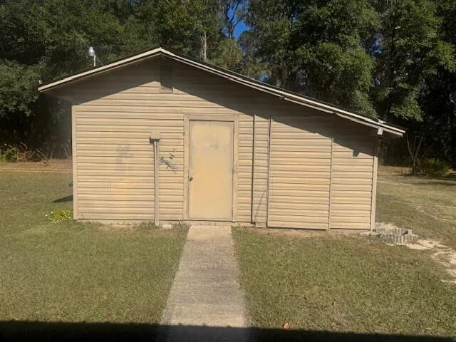 a backyard of a house