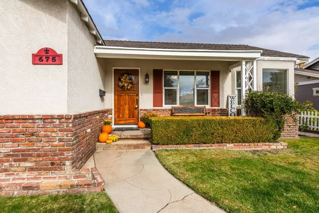 a front view of a house