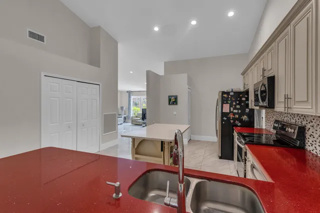 a workspace with furniture and window