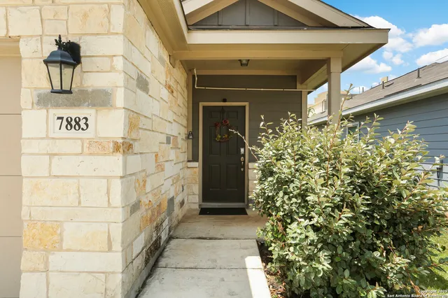 a view of a door of the house