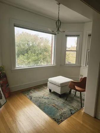 a living room with a window