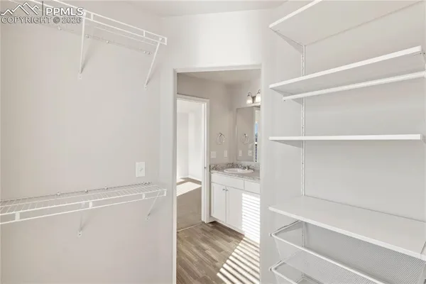 a bathroom with a shower and a sink