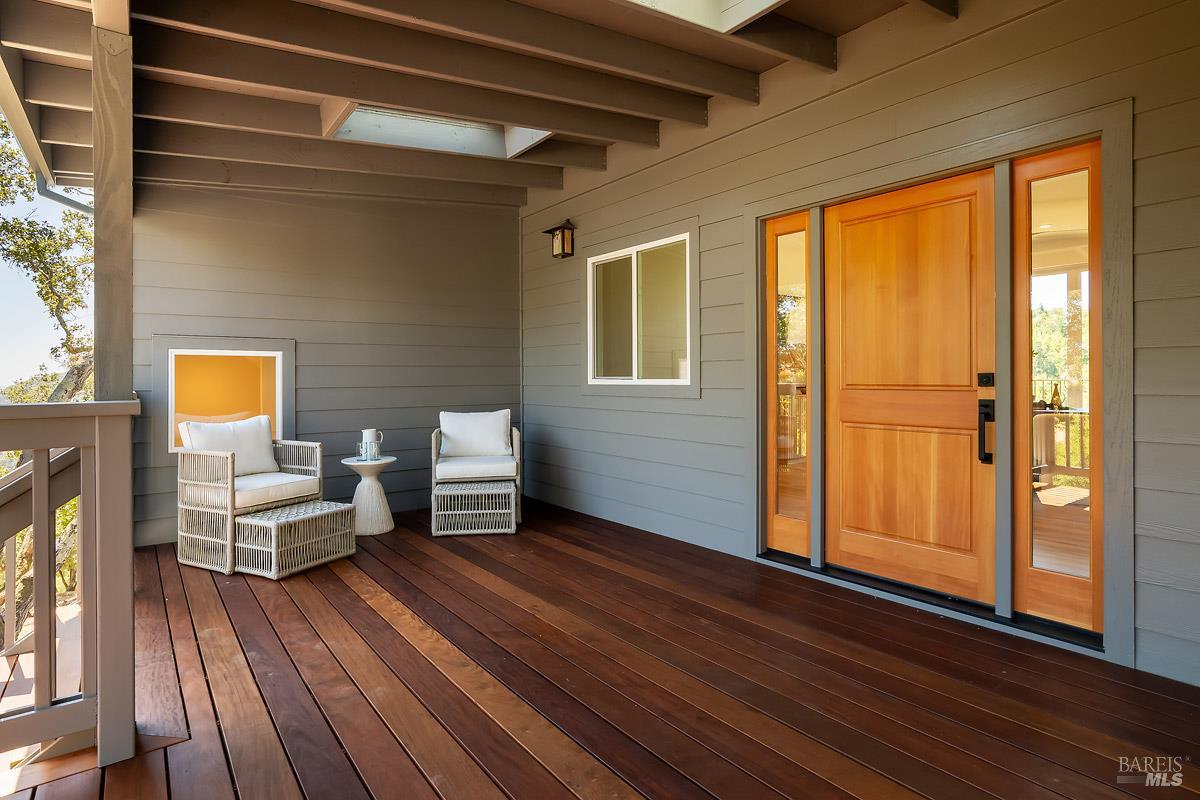 500 Iron Springs Road Fairfax, CA 94930 - Photo 6 of 51 Front porch with Ipe wood and automatic Velux skylights