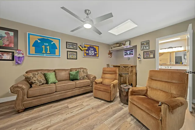 a living room with furniture