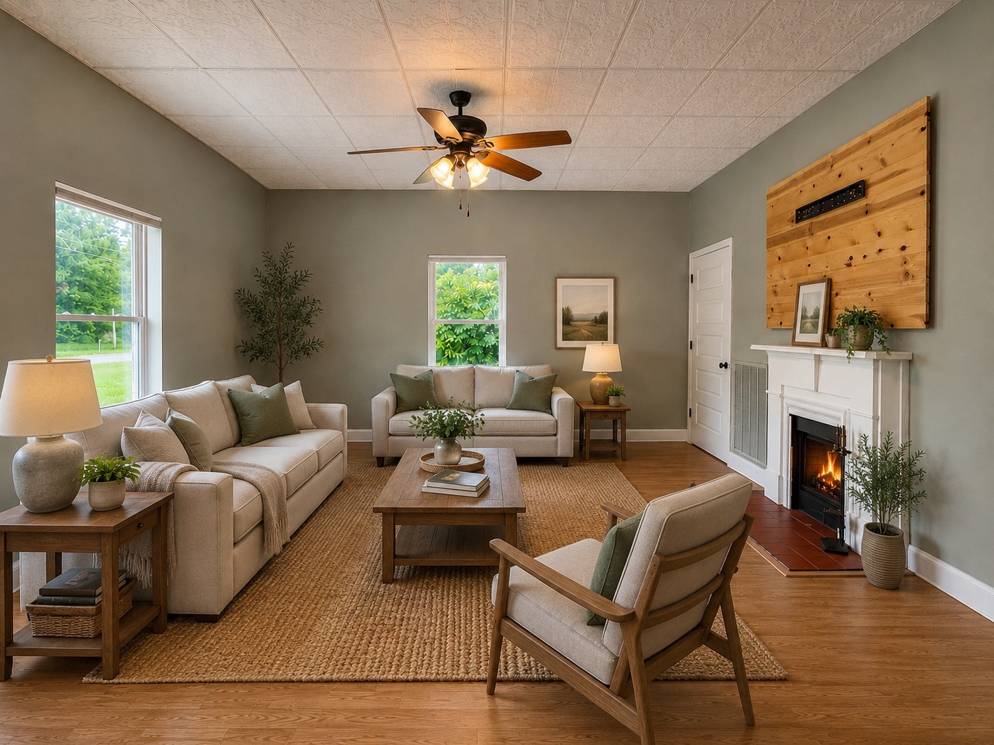 352 Main Street Cerulean, KY 42215 - Photo 4 of 32 a living room with furniture and a fireplace