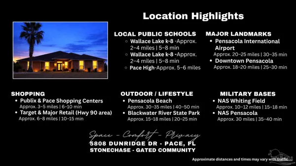 $520,000 | 5808 Dunridge Drive, Pace, FL 32571