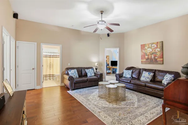 a living room with furniture and a couch