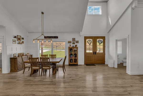 a view of a door and a window in a house
