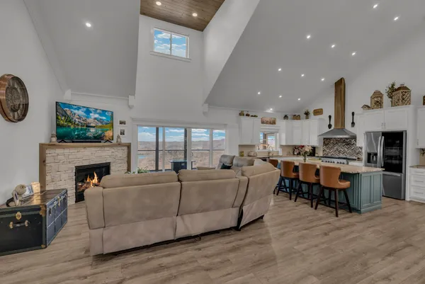 a view of a potted plant sitting on a living room