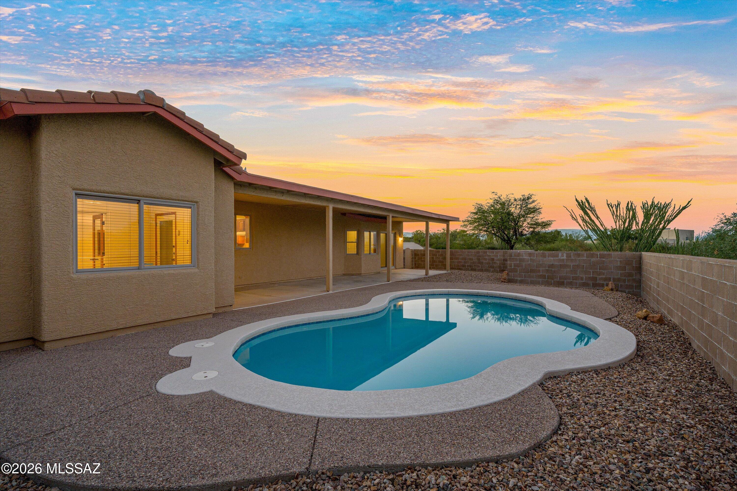 240 Sharon Road Vail, AZ 85641 - Photo 33 of 43 Lovely low maintenance backyard with pool & VIEWS!!!!