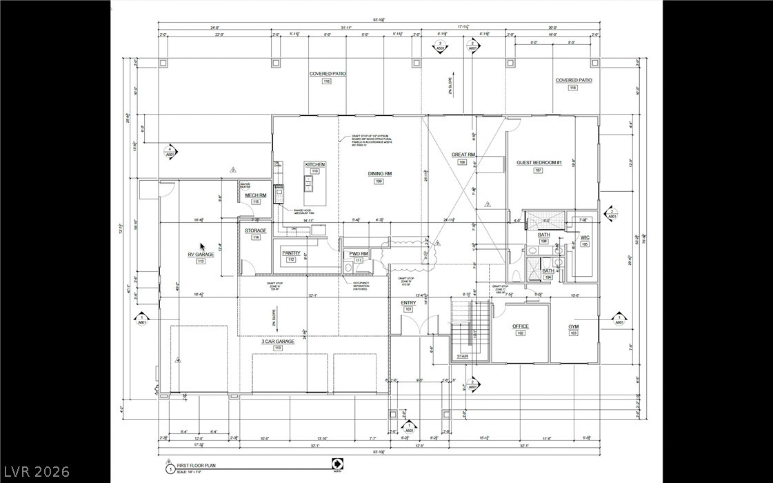 628 Hull Street Henderson, NV 89015 - Photo 2 of 9 Explore the comprehensive first-floor blueprint, featuring spacious living areas and practical garage solutions.
