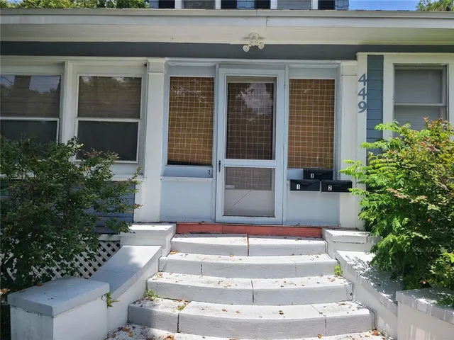 a view of a livingroom with a window