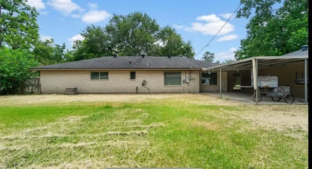 a house view with a garden space