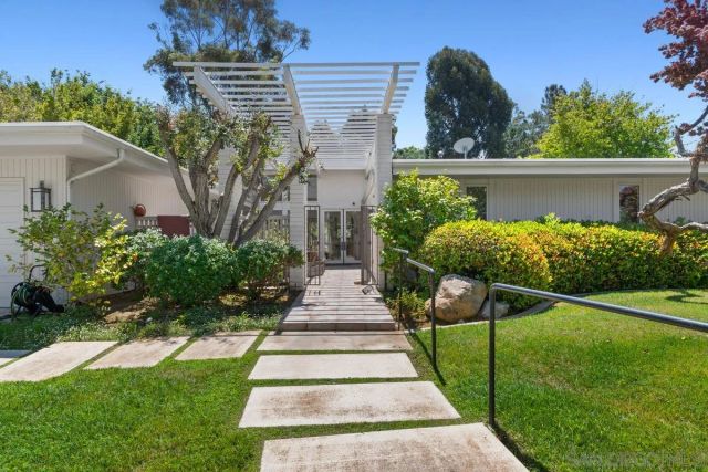a view of a garden with plants