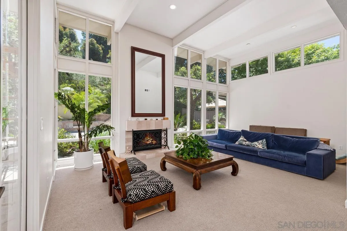 6729 Avenida Andorra La Jolla, CA 92037 - Photo 7 of 27 a living room with furniture and a fireplace