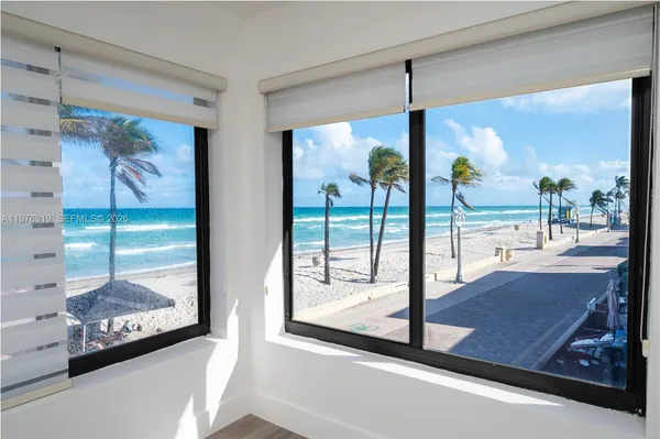 a view of a floor to ceiling window in an empty room