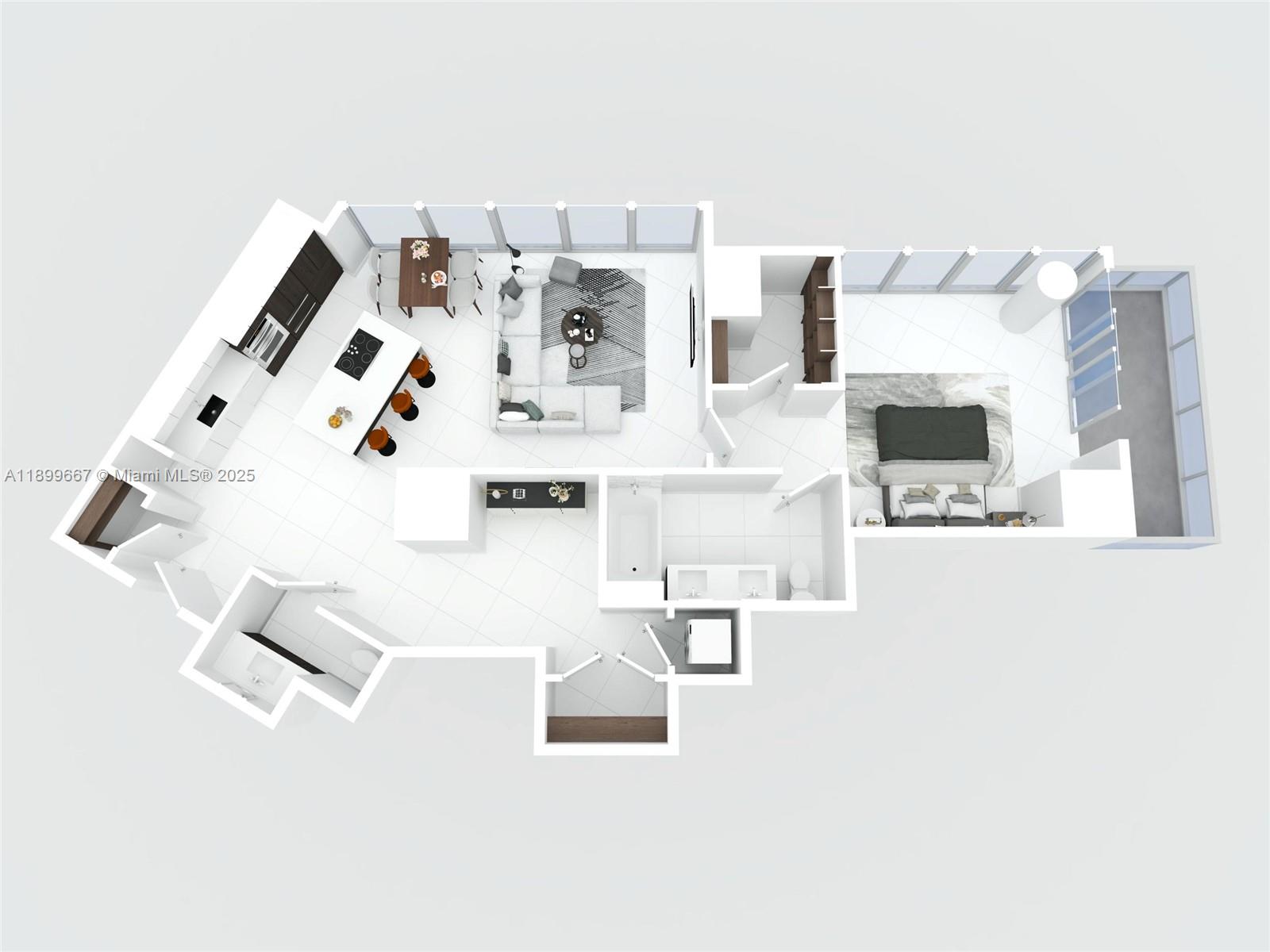 851 Northeast 1st Avenue, Unit 2802 Miami, FL 33132 - Photo 59 of 59 a living room with furniture and white walls