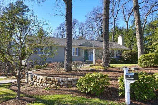 25 Columbine Road Weston, MA 02493 - Photo 1 of 11 a view of a house with backyard and sitting area