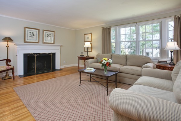 25 Columbine Road Weston, MA 02493 - Photo 5 of 11 a living room with furniture and a fireplace