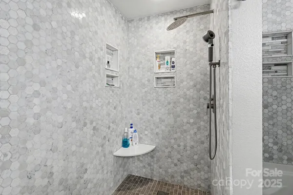 a bathroom with a shower