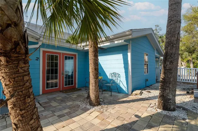 a view of a house with a patio