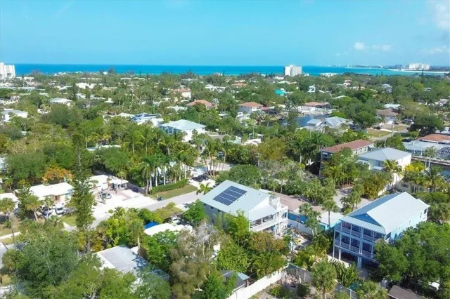 an aerial view of a house