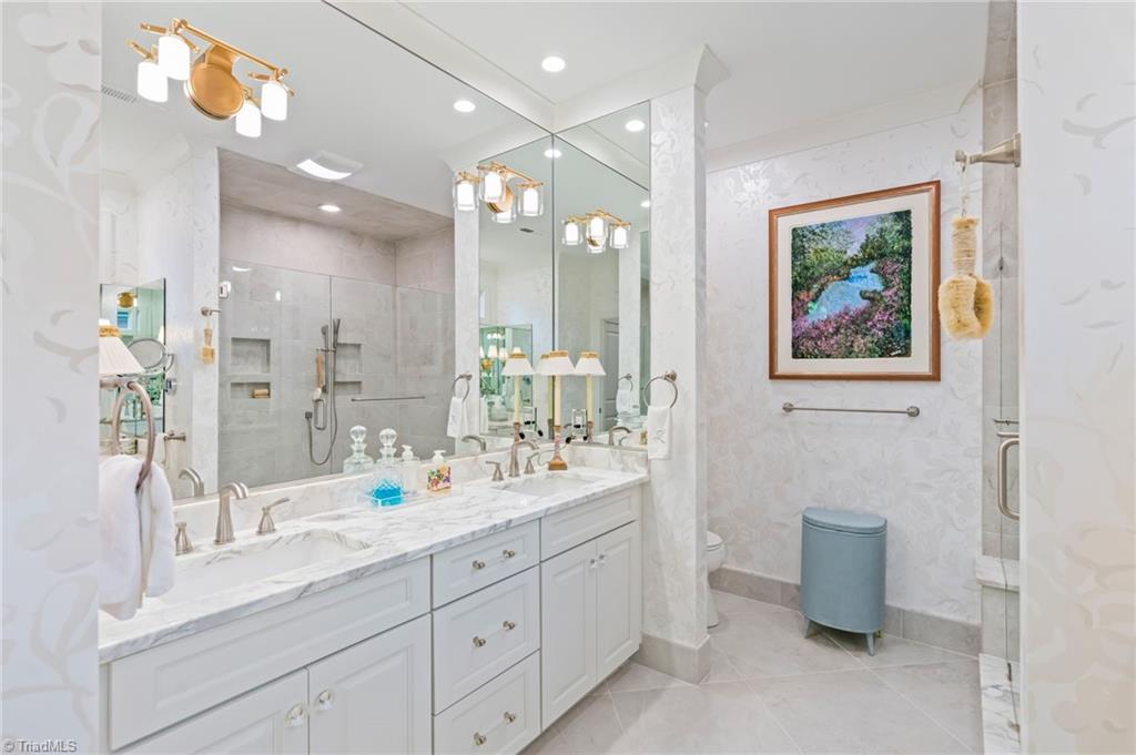 1645 Linton Court High Point, NC 27262 - Photo 23 of 50 Lovely Primary Bathroom, with heated floors and heat lamp.