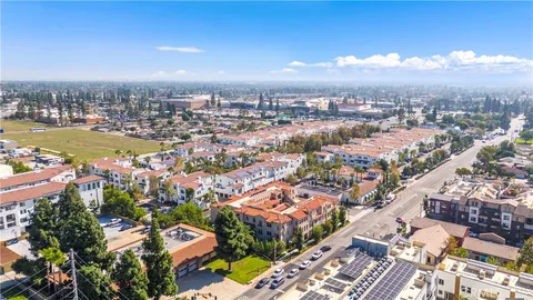 an aerial view of multiple house