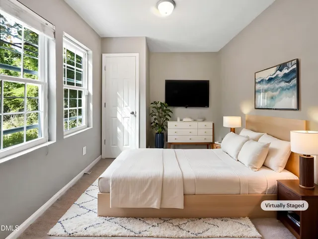 an empty room with windows