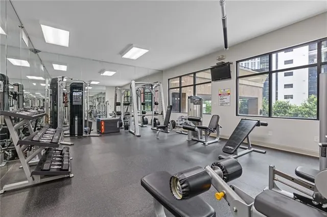 a living room with furniture