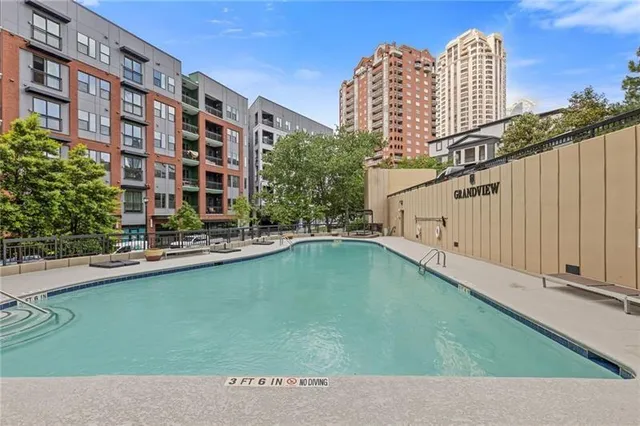 a view of a city with tall buildings