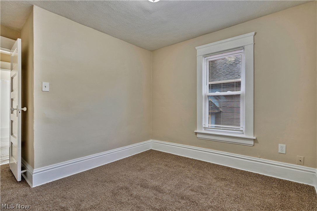796 Dayton Street Akron, OH 44310 - Photo 19 of 25 Carpeted room featuring a single window with blinds, white trim, and a paneled door