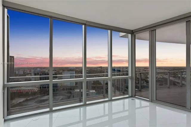 a view of a glass door