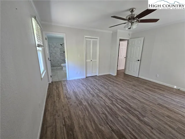 a view of a livingroom with a hardwood floor