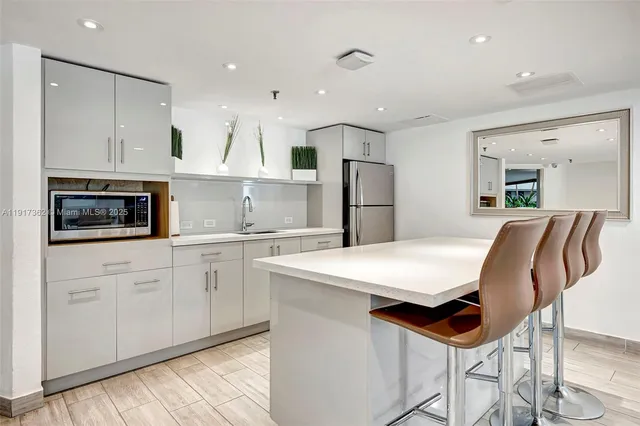 a living room with a couch and a table