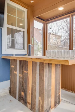 a view of a door and a window