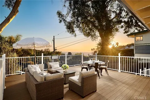 a balcony with furniture