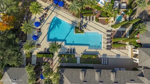 an aerial view of a house