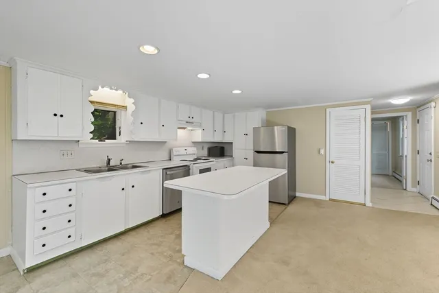 an empty room with windows