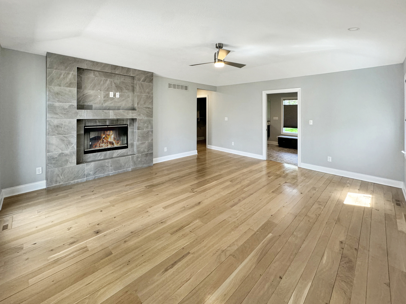 1669 Barberry Circle Freeport, IL 61032 - Photo 31 of 67 a view of an empty room with wooden floor fireplace and a window