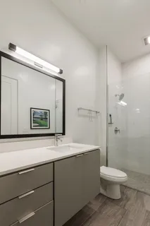 an empty room with closet