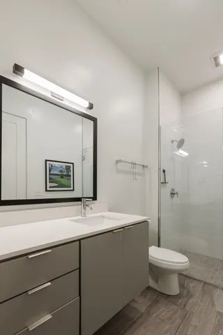 an empty room with closet