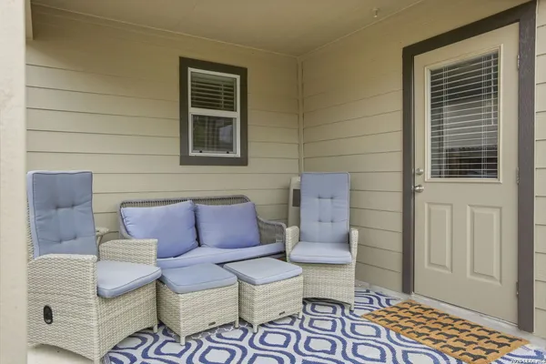 a outdoor space with a couch