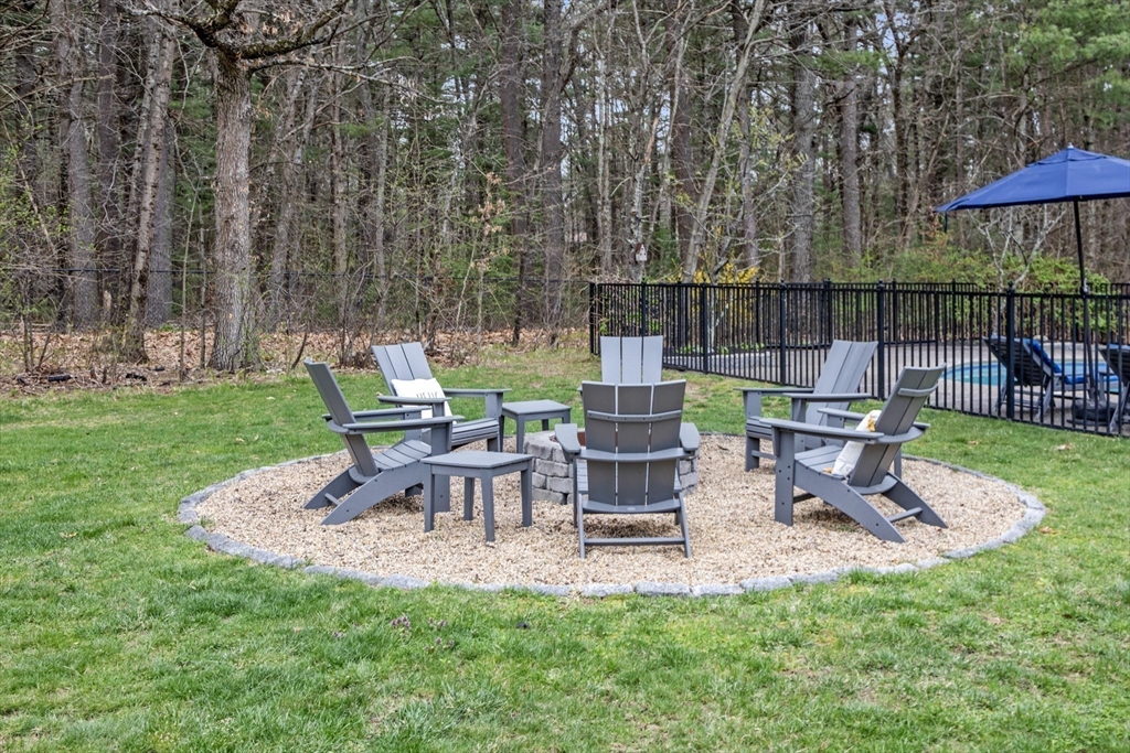 5 Strawberry Lane Norfolk, MA 02056 - Photo 35 of 42 a view of a backyard with sitting area and furniture