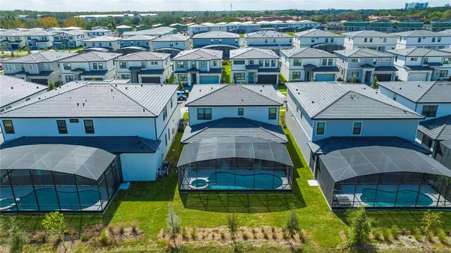 a view of a red chairs in front of a room