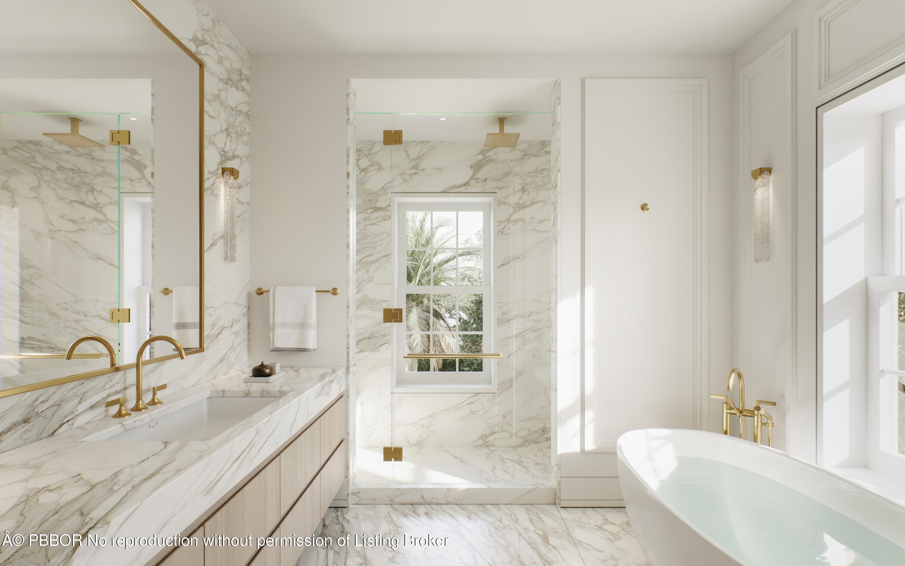 124 Cocoanut Row Palm Beach, FL 33480 - Photo 12 of 15 a bathroom with a tub sink and mirror