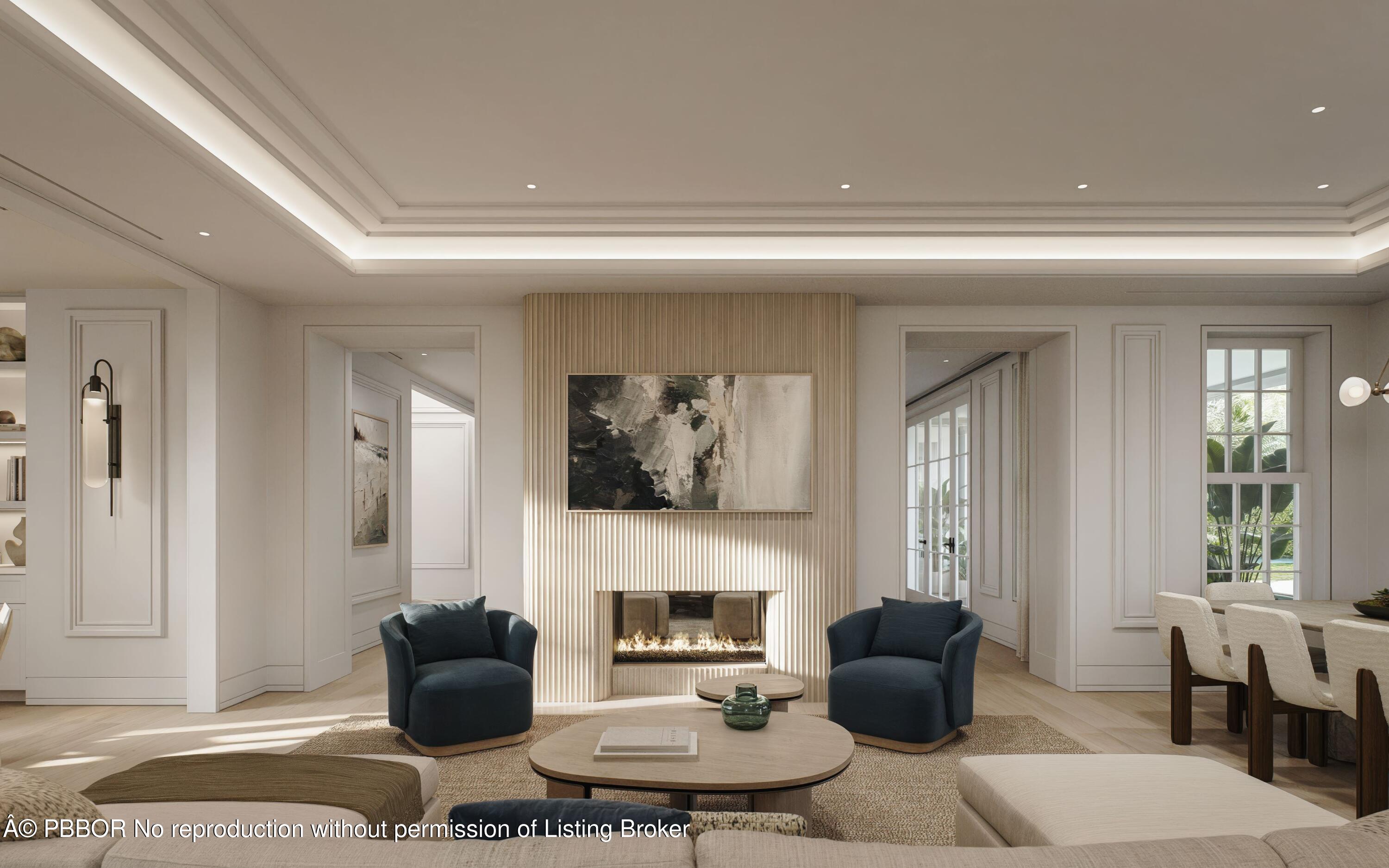 124 Cocoanut Row Palm Beach, FL 33480 - Photo 8 of 15 a living room with furniture and a fireplace