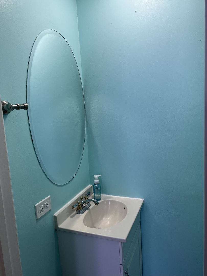 1931 North Hicks Road, Unit 211 Palatine, IL 60074 - Photo 8 of 18 a bathroom with a sink a mirror and shower